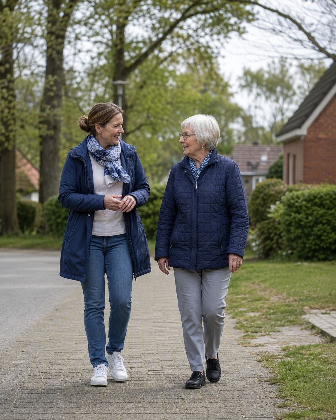 Alltagshilfe in Tornesch begleitet eine Seniorin bei einem Spaziergang