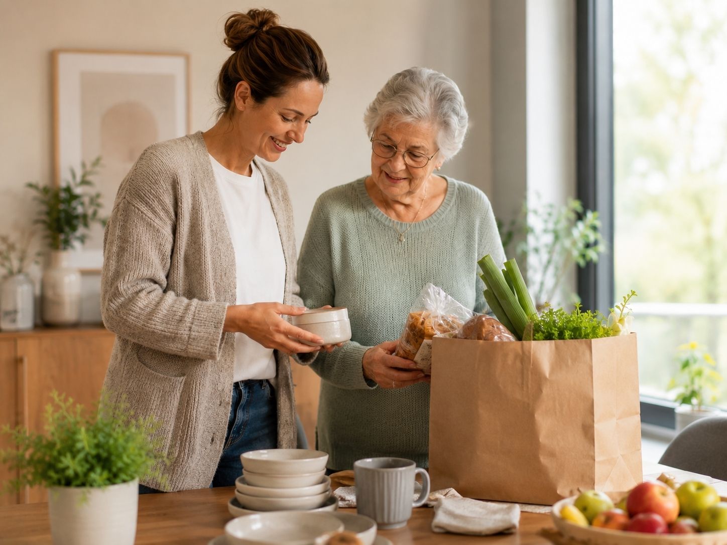 Haushaltshilfe in Kaltenkirchen unterstützt eine Seniorin im Alltag